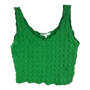 Antistar Crop Top Women's Sz M Kelly Green Scoop Neck Textured  Sleeveless‎